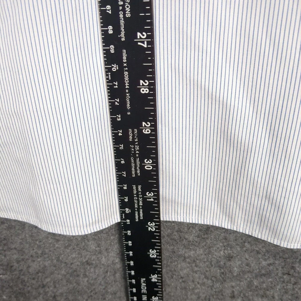 Banana Republic Mens XL Blue White Pinstripe Non-Iron Standard Fit Dress‎ Shirt